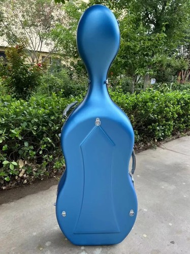 Custodia per violoncello rigida blu abrazina forte 4/4 fibra di carbonio, peso leggero 3 kg - Foto 4 di 9