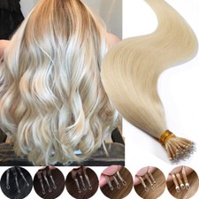 Russian 1G/S Nano Ring Rings Tip Link Beads Remy Human Hair Extensions Thick 18"