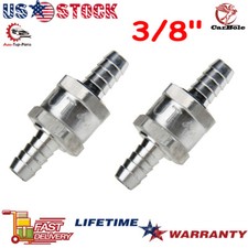 2pcs 38 Fuel Check Valve One Way Inline Non Return Diesel Gasoline Silver 10mm