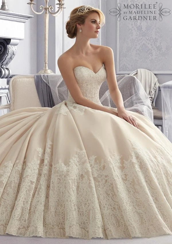 Mori Lee wedding dress 2674 Ivory color with length 58