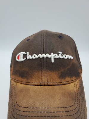 ⭐︎ Champion Brown Adjustable Leather Strap Logo Spell Out Mens | eBay