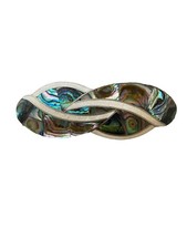 VTG Alpaca Mexico Abalone Blue Mother of Pearl Abstract Hair Clip Barrette