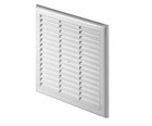 White Air Vent Grille 190mm x 190mm Adjustable Shutter & Fly Screen 7.5"