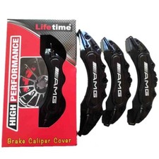 4x Black Universal Brake Caliper Covers For Mercedes Amg Emblem Rim Wheel Set 4x Black Universal Brake Caliper Covers For Mercedes Amg Emblem Rim Wheel Set