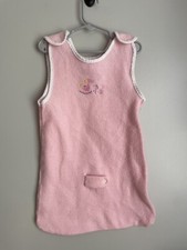 80s Vintage Carter  s Baby Sleep Sack Seat Belt Slot Pink Embroidered Made In USA