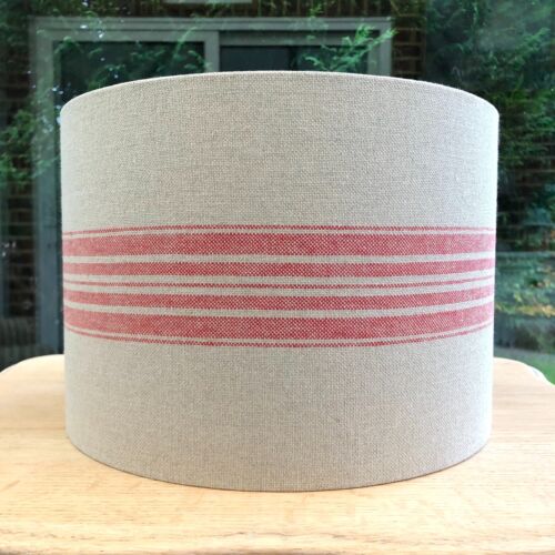 Lampshade Woven Red stripe on Woven French Linen Ceiling Table Floor Lamp Shade - Picture 2 of 99