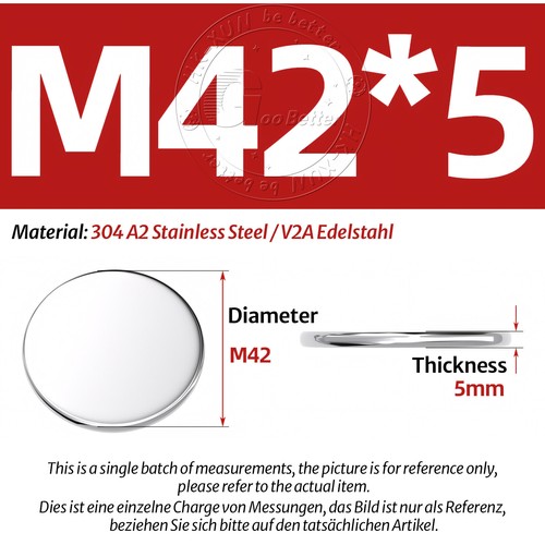 Ø 6-80 mm Ronde Edelstahl Scheibe Platte Rund Blech V2A Geschliffen Dicke 1-5 mm - Picture 170 of 223