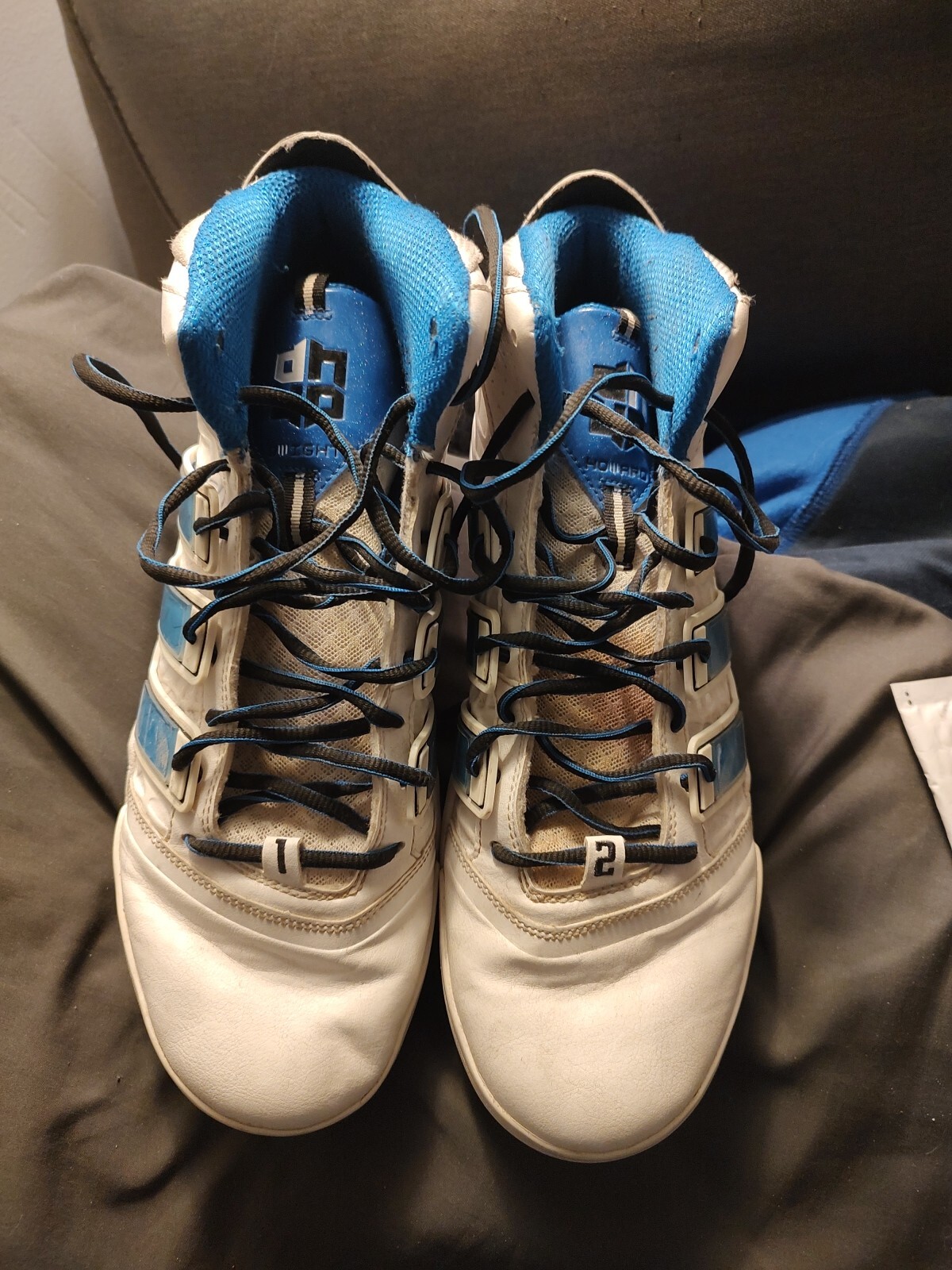 Adidas Dwight Howard Shoes Men's 11 AdiPower G48693 White Blue Basketball