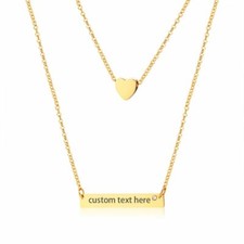 Custom Stainless Steel Pendant Necklace Chain Women Jewelry Gift Free Engraving