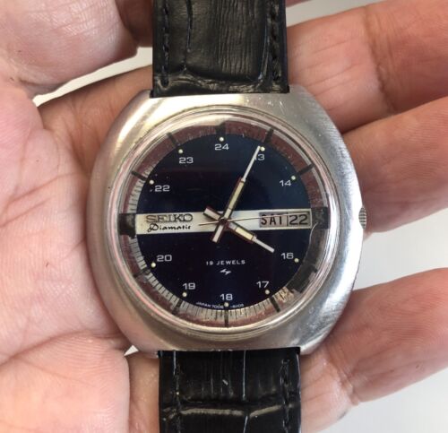 RARE VINTAGE SEIKO WATCH COLLECTION RARE 19J SEIKO DIAMATIC MENS AUTOMATIC WATCH