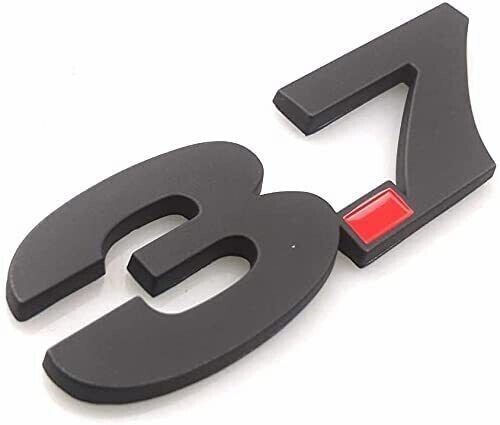 2pcs 3.7 Fender Side Emblems Badge 3D Decal Sticker for Mustang (Black) - Bild 2 von 3