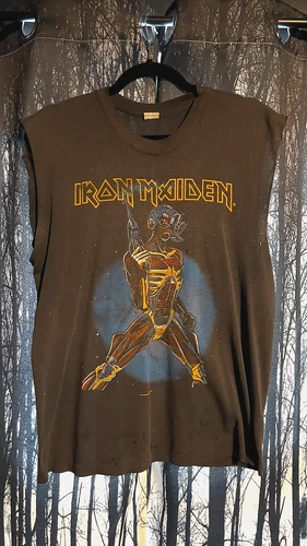 Vintage 80s Iron Maiden Somewhere In Time 1987 Tour T Shirt 1980s vintage concert t-shirt, vintage, size XL, single stitch, B+ condition