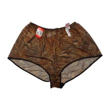 NWT Vassarette L Mesh Leopard Print VTG Panty Underwear 12-167 Short Sheer Tiger