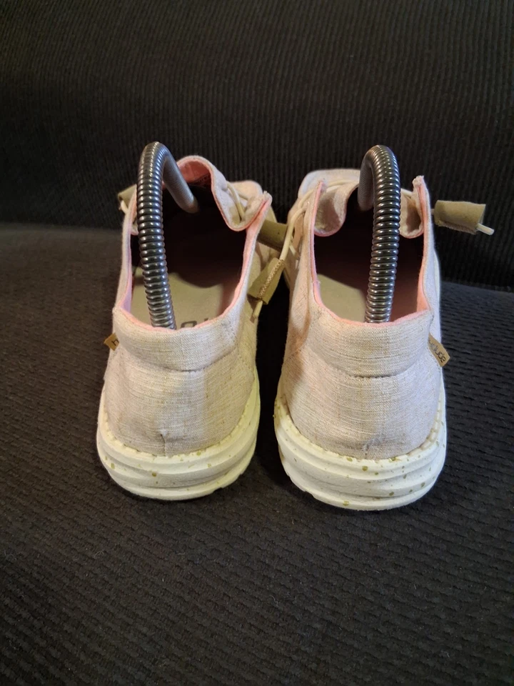 Hey Dude Womens Wendy Chambray White Nut Size 8 Slip On Walking Comfort Shoes - Image 4 of 4