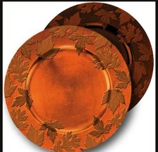 13X13 Fall Tableware Charger Bronze Leaf Plate Charger Plates