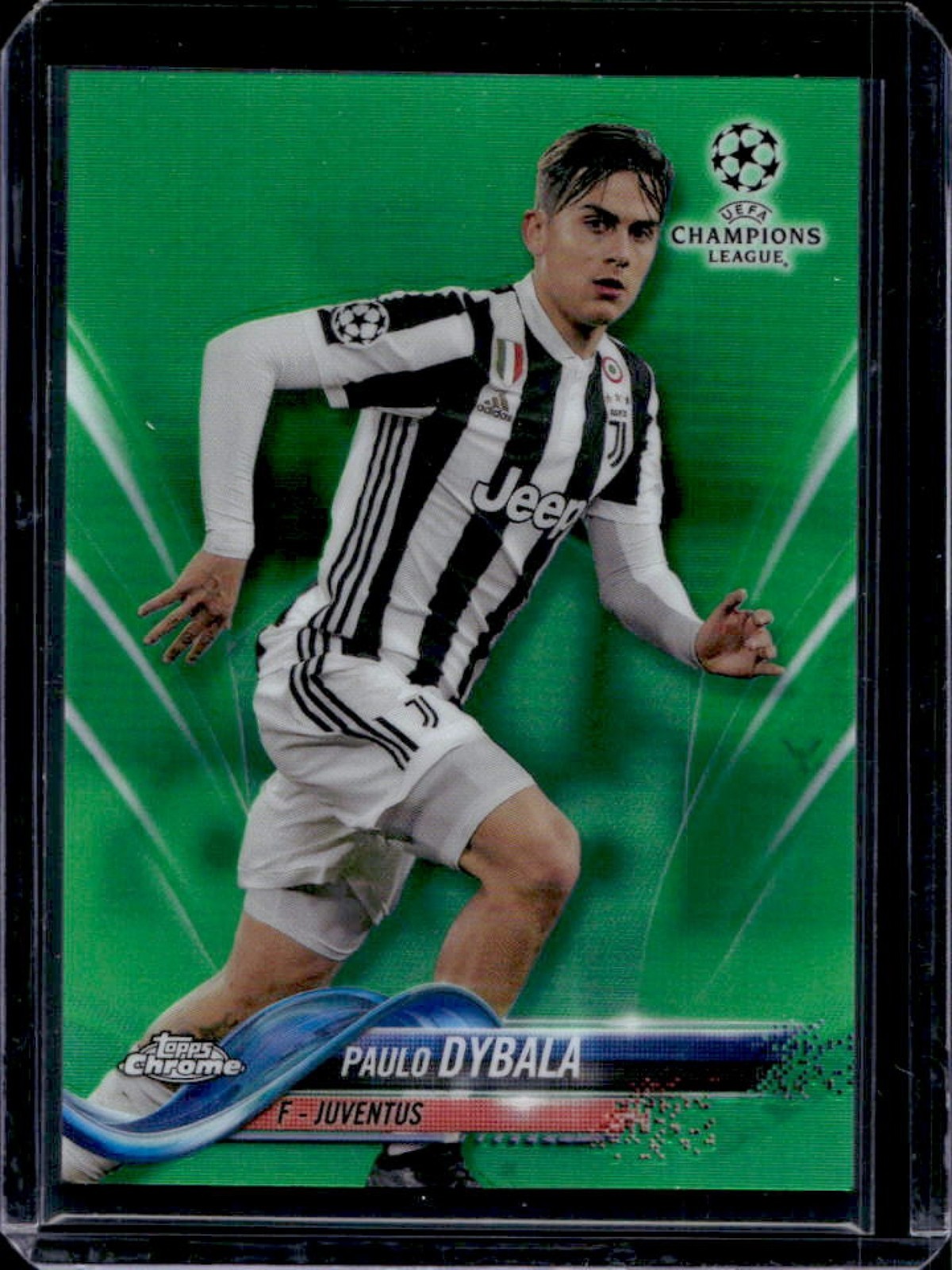 2017 Topps Chrome UEFA Paulo Dybala Green Refractor #66/99 Juventus