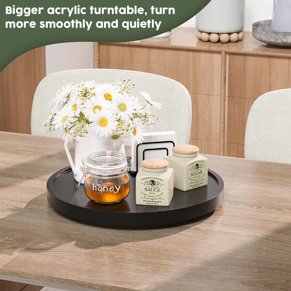 Lazy Susan for Table, 12 Inch Non-Skid Turntable Organizer for Salt Pepper Sp... - Image 3 of 4