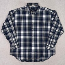 Vintage 90s Polo Ralph Lauren Blake Oxford Button Shirt Mens L Blue Tartan Plaid