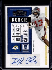 2020 Panini Contenders Raymond Calais Auto Rookie Ticket #219 Rams Rookie