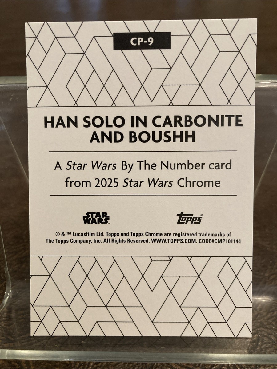 2025 Topps Chrome Star Wars By The Number Han Solo In Carbonite