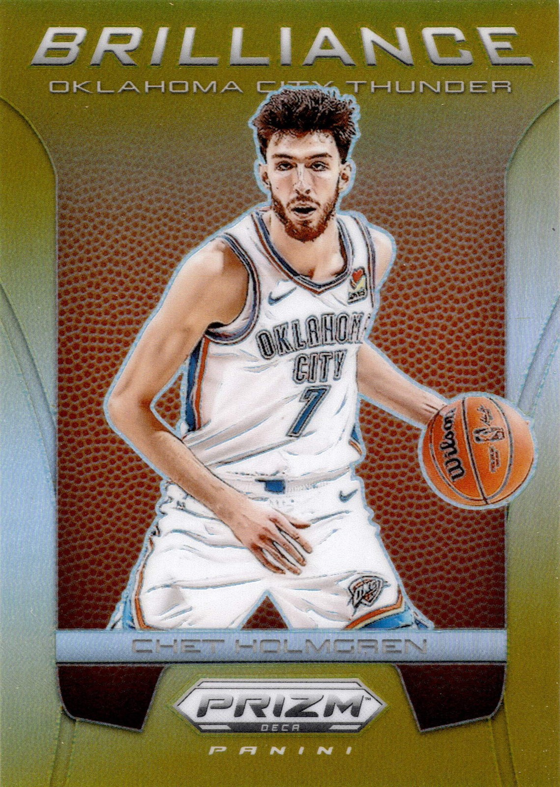 2023 Prizm Deca Chet Holmgren Brilliance Prizms Gold /10 Thunder