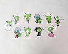 Set Of 10 Stickers Invader Zim & Gir In Dog Costume Alien Animation TV Show