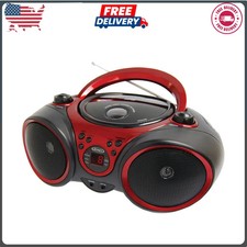 Jensen Portable Stereo CD Player with AM FM Radio Red 3 Watt RMS