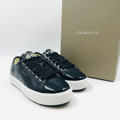 GANT damen Dunkelblau Leder Schnürer Turnschuhe Eu 37 UK 4 US 6