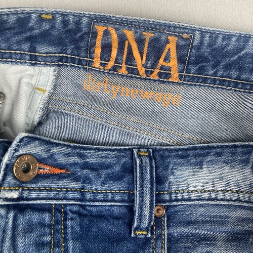 Diesel Zatiny Jeans Mens 34x32 Blue DNA Bootcut Fade Whiskered Denim Italy 0074F - Picture 4 of 16