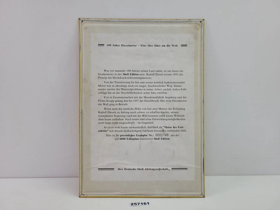Blech-Schild Reproduktion "SHELL" 100J. Dieselmotor Reklame Werbung Deko #257161 - Bild 3 von 4