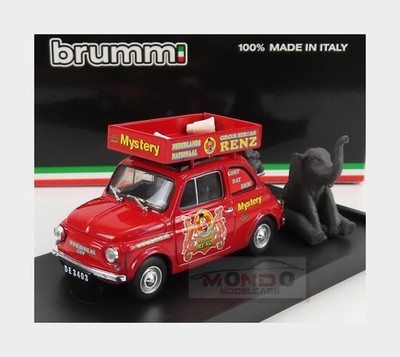 1:43 BRUMM Fiat 500R 1972 Circus Herman Renz Olanda With Two Elefants 2008 R502B