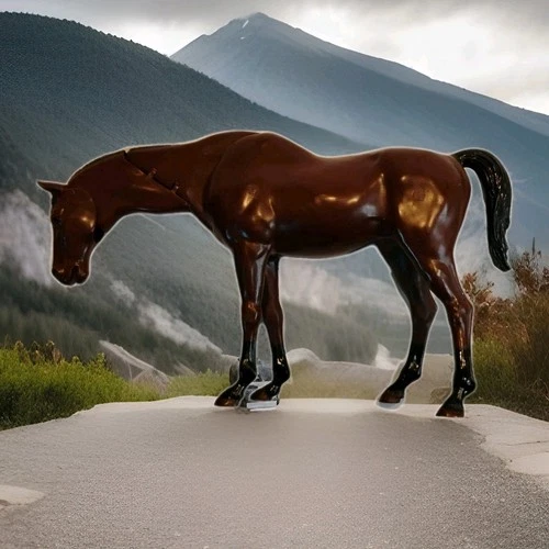 Vintage MARX TOYS Johnny West Brown Nodding Horse Action Figure w/ Movable Head