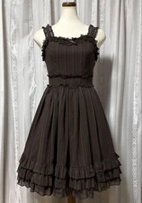 Innocent World Triple Striped Jsk Dress Brown