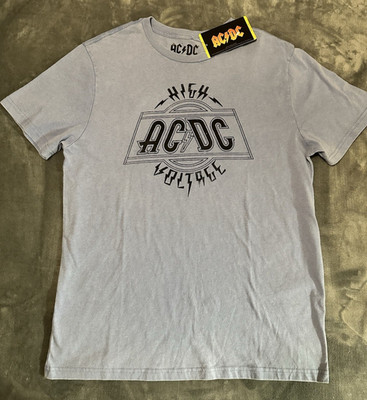 NWT ACDC Men's Medium High Voltage Graphic Blue Shirt Rock Band Soft Lightweight
