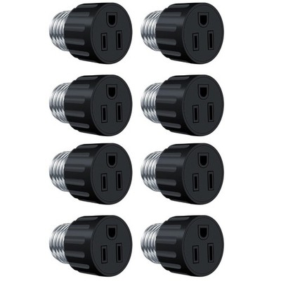 E26/E27 Light Socket to Plug Adapter 2/3 Prong Light Bulb Outlet Adapter 1-8Pcs