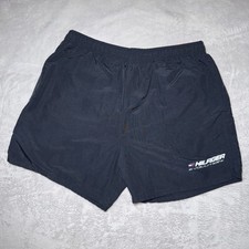VTG Hilfiger Evolution Men  s Black Medium Swim Shorts w Red Drawstring Pockets