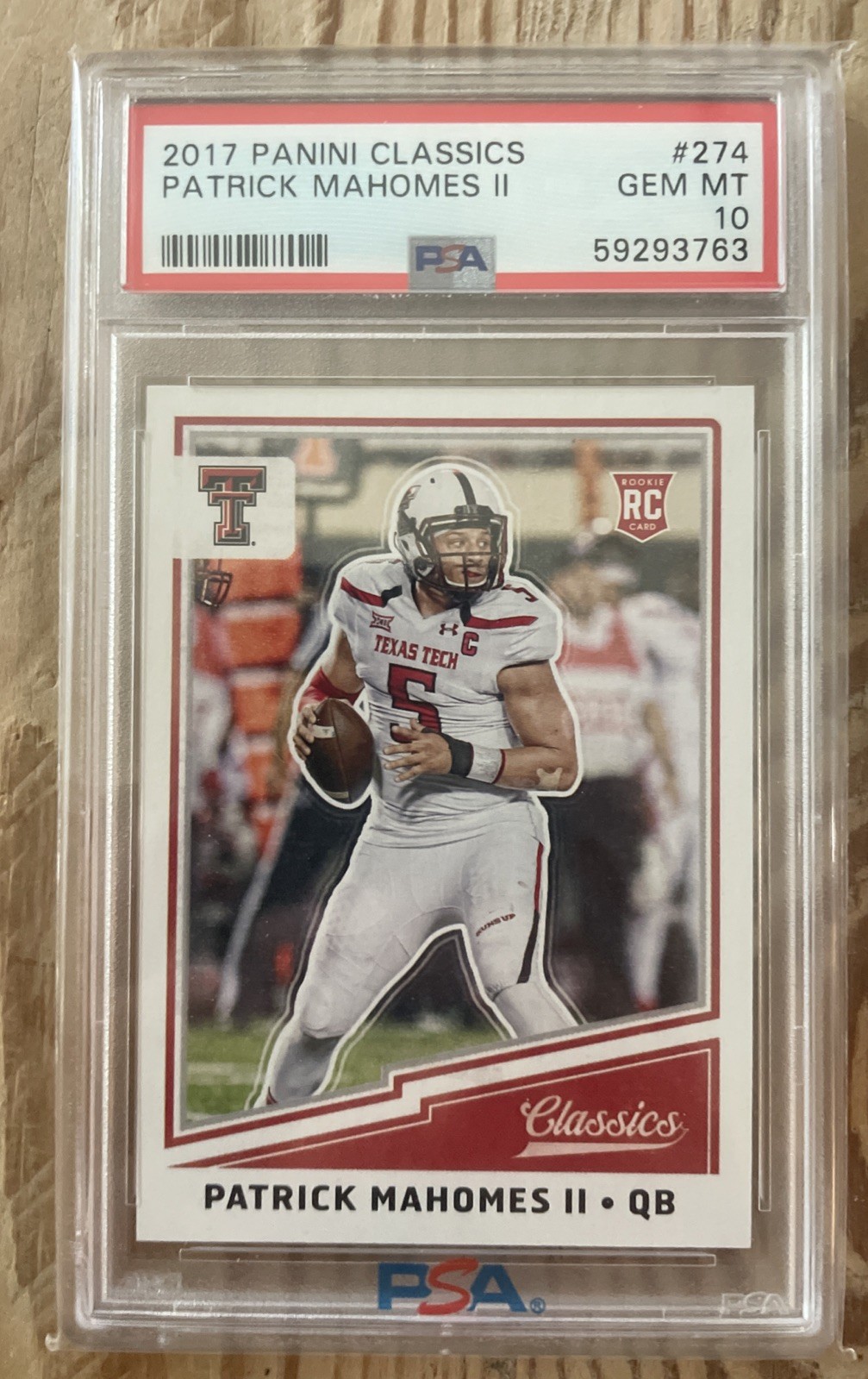 Patrick Mahomes Panini Classics #274 Base