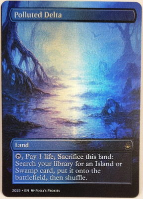 Polluted Delta FOIL Fetch Land Proxy Playtest Card Custom Fantasy Art Design