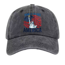Statue of Liberty Home of the Free Washed Dad Hat - Unisex Casual Everyday Cap