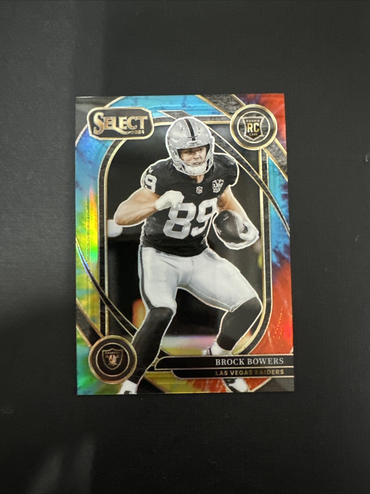 2024 Panini Select - Club Level Brock Bowers #222 Tie-Dye Prizm /25 (RC)