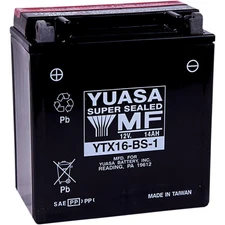 Yuasa Maintenance Free Battery - YTX16-BS-1 Motorcycle ATV/UTV Street Bike PWC