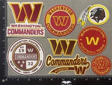 SET OF 8 WASHINGTON COMMANDERS REDSKINS IRON ON EMBROIDERED PATCH