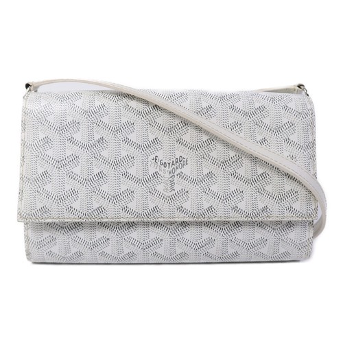 GOYARD SHW Varenne Continental Wallet Shoulder Bag Coated Canvas White
