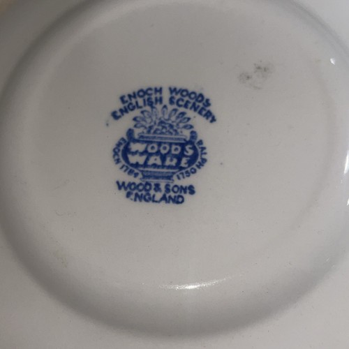 2 Antique Woods Ware Enoch Woods English Scenery 6" Plate And 5.5” Bowl England - Picture 9 of 9