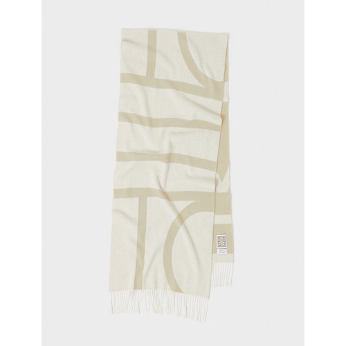 Toteme Women's Long Letter Jacquard Wool Shawl Niche New Winter Scarf - Picture 6 of 28