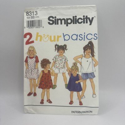 Simplicity 8313, Size 5-6x, Child Shorts, T-Shirt, Jumper, Dress, Top, Uncut
