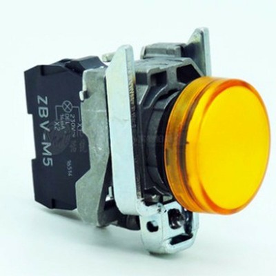 One New SND Yellow LED signal light button XB4BVM5 XB4-BVM5 220V Free shipping