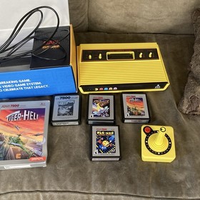 Atari 2600 +  Pac-Man edition Console Bundle w/ Games, Joystick, Manual.