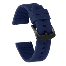 Silicone Watch Bands 22mm Soft Watch Bands with Black Buckle, Blue