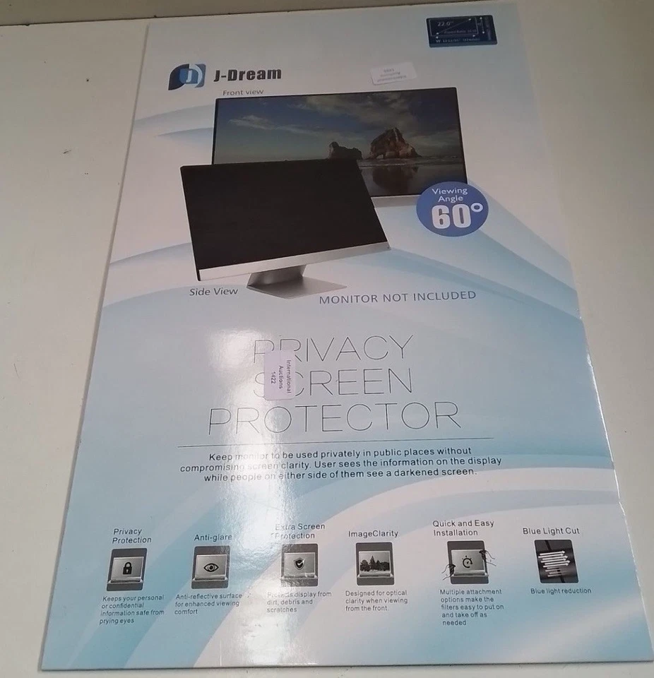 New J Dream Privacy Screen Protector For Monitors/Laptops 22 INCH RRP£29.39 - Image 2 of 2